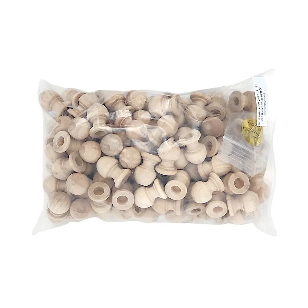 Sova Enterprises #24660 Paintable Unfinished Wood Dowel Cap 98 pcs Single Hole